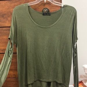 Flowy long sleeve with cut out arm details